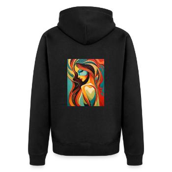 Un beau portrait abstrait - Veste à capuche bio Premium Unisexe - noir - Dos - Nico (187cm)