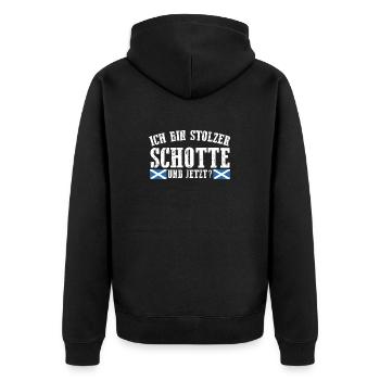 Schotten Schottisch Schottland - Unisex Premium Bio Zip Hoodie - Schwarz - Hinten - Nico (187cm)
