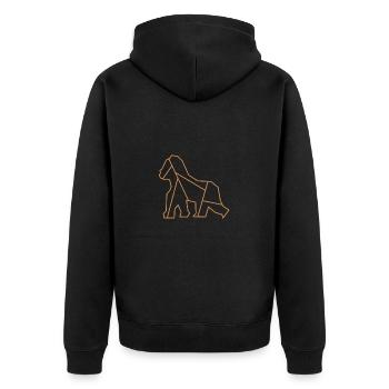 Singe | Animaux | Logo de l’entreprise | Gorille - Veste à capuche bio Premium Unisexe - noir - Dos - Nico (187cm)