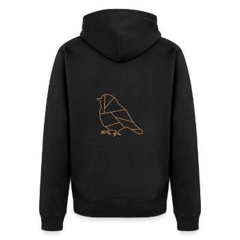 Oiseau | Animaux | Logo de l’entreprise | Moineau - Veste à capuche bio Premium Unisexe - noir - Dos - Nico (187cm)