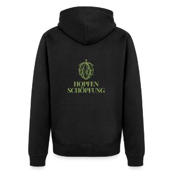 Hops Creation - Unisex Premium Organic Zip Hoodie - black - Back - Nico (187cm)