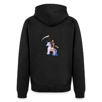 Ride as fast as the wind! - Unisex Premium Organic Zip Hoodie - black - Back - Nico (187cm)