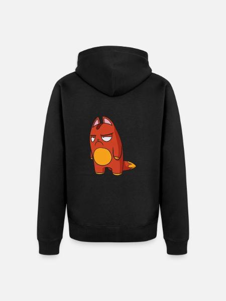 Lost Kitties Noperz Red Grumpy Cat - Unisex Premium Organic Zip Hoodie - black