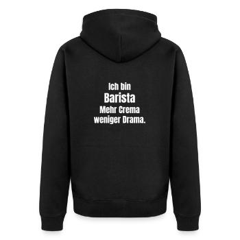 Barista - Veste à capuche bio Premium Unisexe - noir - Dos - Nico (187cm)