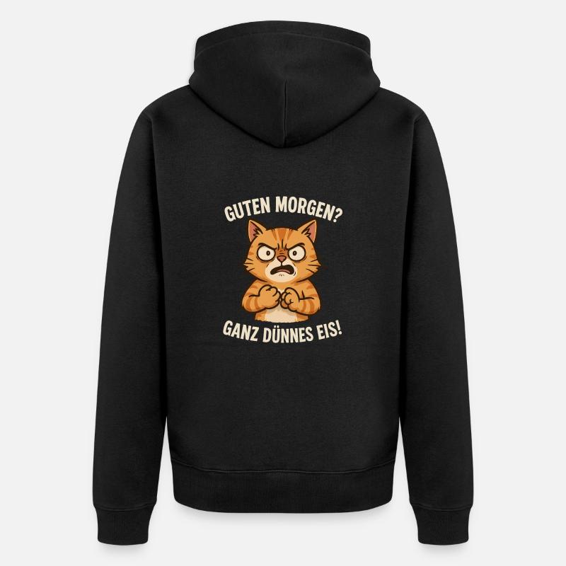 chat de glace très fin - Veste à capuche bio Premium Unisexe - noir