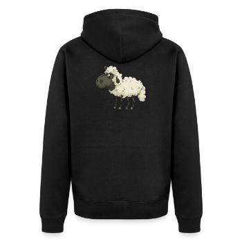 Sheep - Unisex Premium Organic Zip Hoodie - black - Back - Nico (187cm)