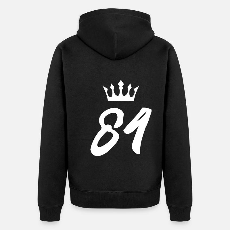 84 Couronne numérique - Veste à capuche bio Premium Unisexe - noir