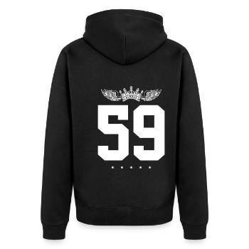 59 Couronne numérique - Veste à capuche bio Premium Unisexe - noir - Dos - Nico (187cm)