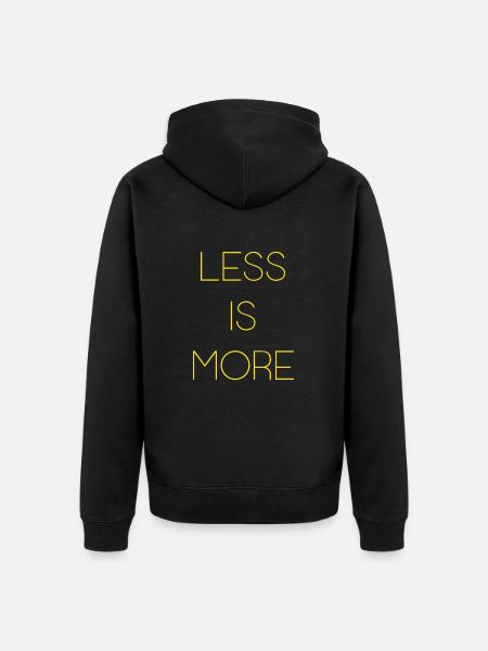 Less is More - Unisex Premium Organic Zip Hoodie - black