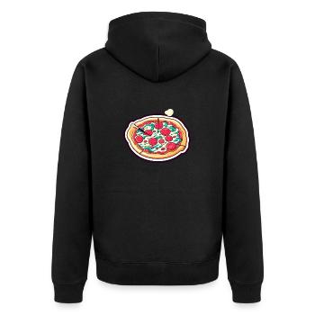 Pizza Slice Drawing - Unisex Premium Organic Zip Hoodie - black - Back - Nico (187cm)