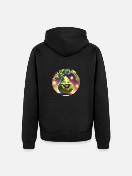 I'm splitting my pear - Unisex Premium Organic Zip Hoodie - black