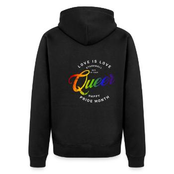 Love is Love, Gay Pride, LGBTQ+ - Unisex Premium Organic Zip Hoodie - black - Back - Nico (187cm)