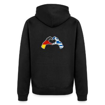 Grecs Allemagne Grèce - Veste à capuche bio Premium Unisexe - noir - Dos - Nico (187cm)