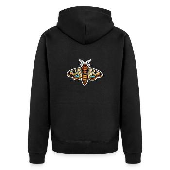Papillon de nuit Néo Traditionnel - Veste à capuche bio Premium Unisexe - noir - Dos - Nico (187cm)