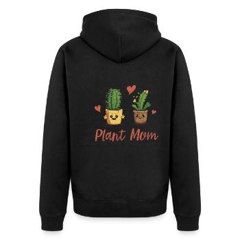 Die Freude eines Gartenliebhabers - Unisex Premium Bio Zip Hoodie - Schwarz - Hinten - Nico (187cm)