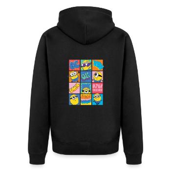 Minions Be You Positive And Sweet Design - Unisex Premium Organic Zip Hoodie - black - Back - Nico (187cm)