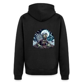 Joyeux zombie d’Halloween sortant de la tombe - Veste à capuche bio Premium Unisexe - noir - Dos - Nico (187cm)