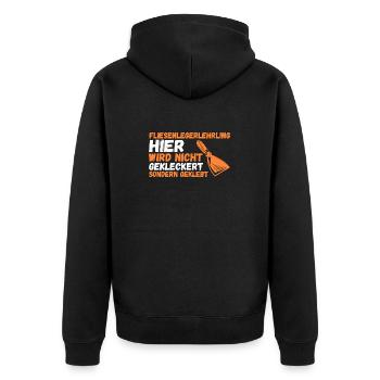 Tile Laying Training Apprentice Auzbi Tile Laying - Unisex Premium Organic Zip Hoodie - black - Back - Nico (187cm)
