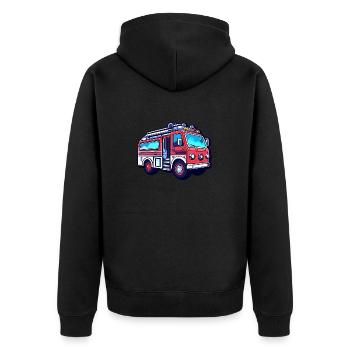 Illustration de camion de pompiers - Veste à capuche bio Premium Unisexe - noir - Dos - Nico (187cm)