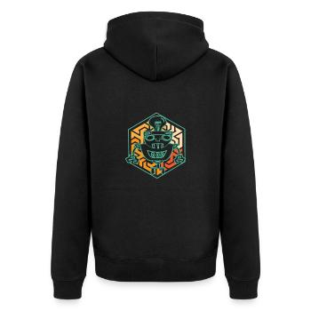 Robot Retro Vintage - Unisex Premium Organic Zip Hoodie - black - Back - Nico (187cm)