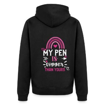 Mon stylo est plus grand que le vôtre - Veste à capuche bio Premium Unisexe - noir - Dos - Nico (187cm)