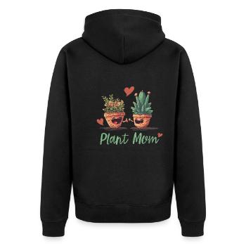 Die Freude eines Gartenliebhabers - Unisex Premium Bio Zip Hoodie - Schwarz - Hinten - Nico (187cm)