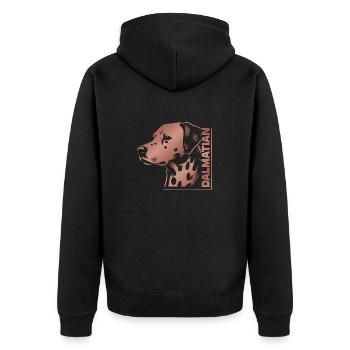 Dalmatian Portrait Drawing Head Rose Gold - Unisex Premium Organic Zip Hoodie - black - Back - Nico (187cm)