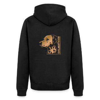 Dalmatian portrait drawing head gold - Unisex Premium Organic Zip Hoodie - black - Back - Nico (187cm)