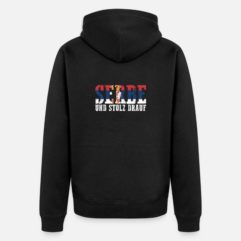 Serben Serbisch Serbien - Unisex Premium Bio Zip Hoodie - Schwarz