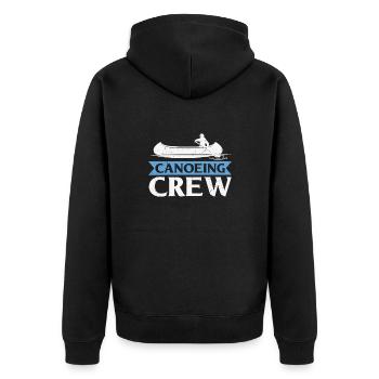 Canoeing Crew Group Funny Outdoor - Unisex Premium Bio Zip Hoodie - Schwarz - Hinten - Nico (187cm)