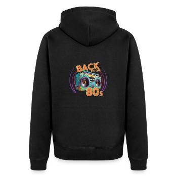 Back to the 80s 80s Music Retro Vintage - Unisex Premium Organic Zip Hoodie - black - Back - Nico (187cm)