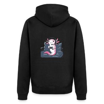 Axolotl Gamer Design – Conception d’amateurs de jeux vidéo - Veste à capuche bio Premium Unisexe - noir - Dos - Nico (187cm)