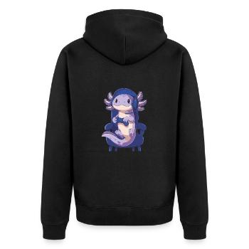 Axolotl Gamer Design – Conception d’amateurs de jeux vidéo - Veste à capuche bio Premium Unisexe - noir - Dos - Nico (187cm)