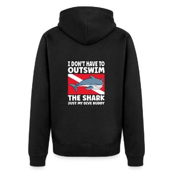 Plongée sous-marine amusante – Citation de Outswim the Shark - Veste à capuche bio Premium Unisexe - noir - Dos - Nico (187cm)