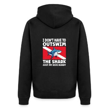 Plongée sous-marine amusante – Citation de Outswim the Shark - Veste à capuche bio Premium Unisexe - noir - Dos - Nico (187cm)