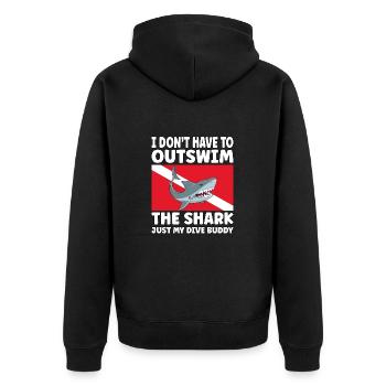 Plongée sous-marine amusante – Citation de Outswim the Shark - Veste à capuche bio Premium Unisexe - noir - Dos - Nico (187cm)