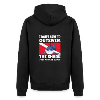 Plongée sous-marine amusante – Citation de Outswim the Shark - Veste à capuche bio Premium Unisexe - noir - Dos - Nico (187cm)