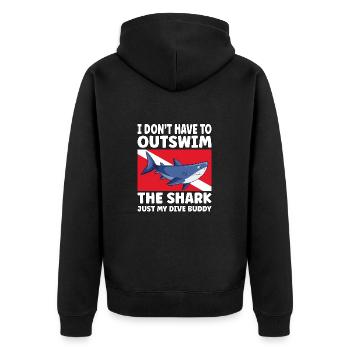 Plongée sous-marine amusante – Citation de Outswim the Shark - Veste à capuche bio Premium Unisexe - noir - Dos - Nico (187cm)