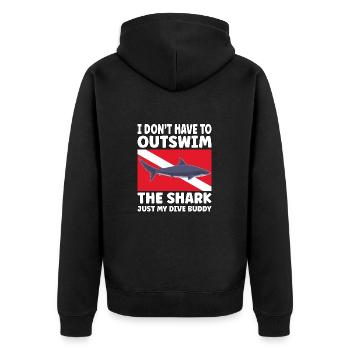 Plongée sous-marine amusante – Citation de Outswim the Shark - Veste à capuche bio Premium Unisexe - noir - Dos - Nico (187cm)