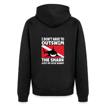 Plongée sous-marine amusante – Citation de Outswim the Shark - Veste à capuche bio Premium Unisexe - noir - Dos - Nico (187cm)