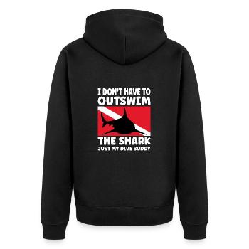 Plongée sous-marine amusante – Citation de Outswim the Shark - Veste à capuche bio Premium Unisexe - noir - Dos - Nico (187cm)