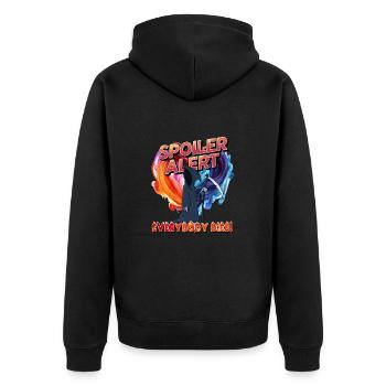 spoiler alert everyone dies - Unisex Premium Organic Zip Hoodie - black - Back - Nico (187cm)