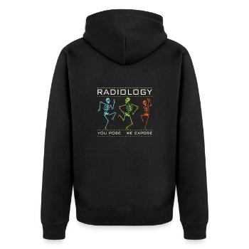 Dewi Dancing Skeletons - Radiologist Design - Unisex Premium Organic Zip Hoodie - black - Back - Nico (187cm)