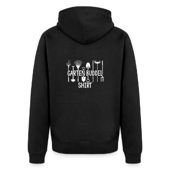 Garten Buddel Shirt - Gärtner Gärtnerin Geschenk G - Unisex Premium Bio Zip Hoodie - Schwarz - Hinten - Nico (187cm)