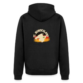 Mallorca 17. Bundesland - Unisex Premium Bio Zip Hoodie - Schwarz - Hinten - Nico (187cm)