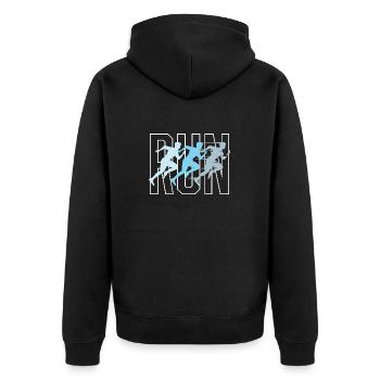 Running Runner Jogging Runner Cadeau - Veste à capuche bio Premium Unisexe - noir - Dos - Nico (187cm)