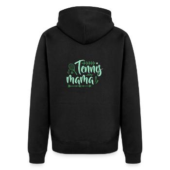 Tennis Vintage Retro Tennisspieler Sport Hobby - Unisex Premium Bio Zip Hoodie - Schwarz - Hinten - Nico (187cm)