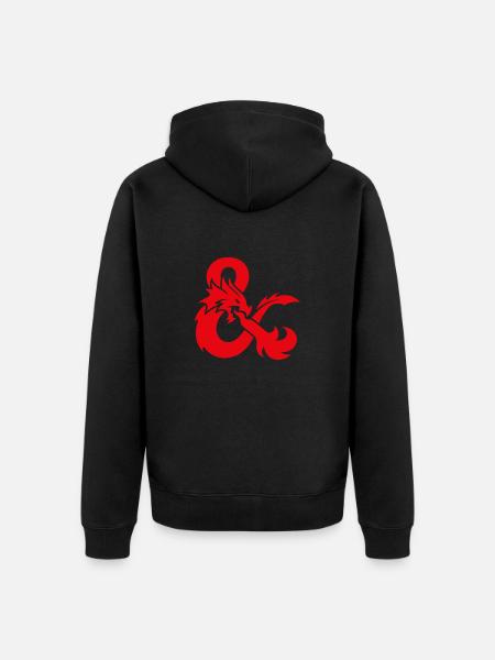 Dungeons And Dragons Petit Logo En Rouge - Premium økologisk unisex-hættejakke - sort