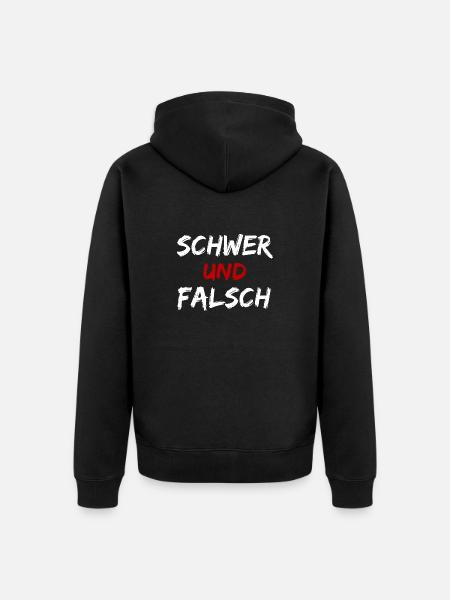 schwer und falsch - Unisex Premium Bio Zip Hoodie - Schwarz