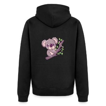 Koala heureux ours koala - Veste à capuche bio Premium Unisexe - noir - Dos - Nico (187cm)